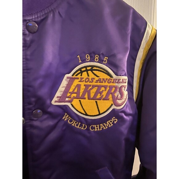 Vintage 80s Lakers Los Angeles STARTER Jacket Bomber World Champs Medium RARE - Picture 6 of 16